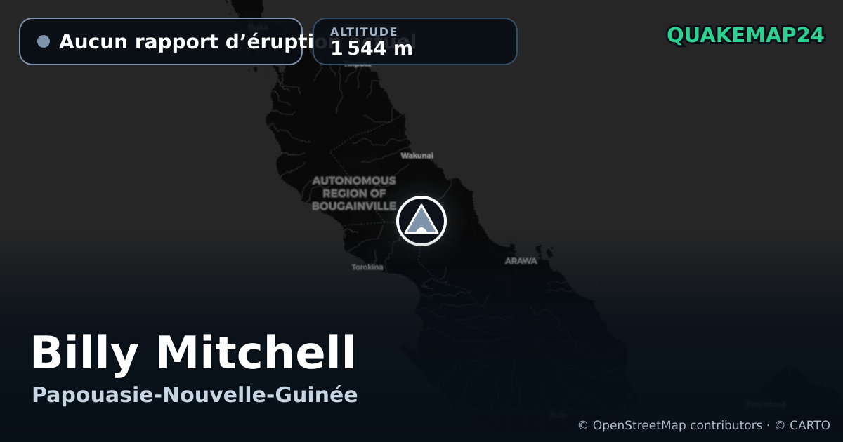 Billy Mitchell · Aucun rapport d’éruption actuel · 1 544 m