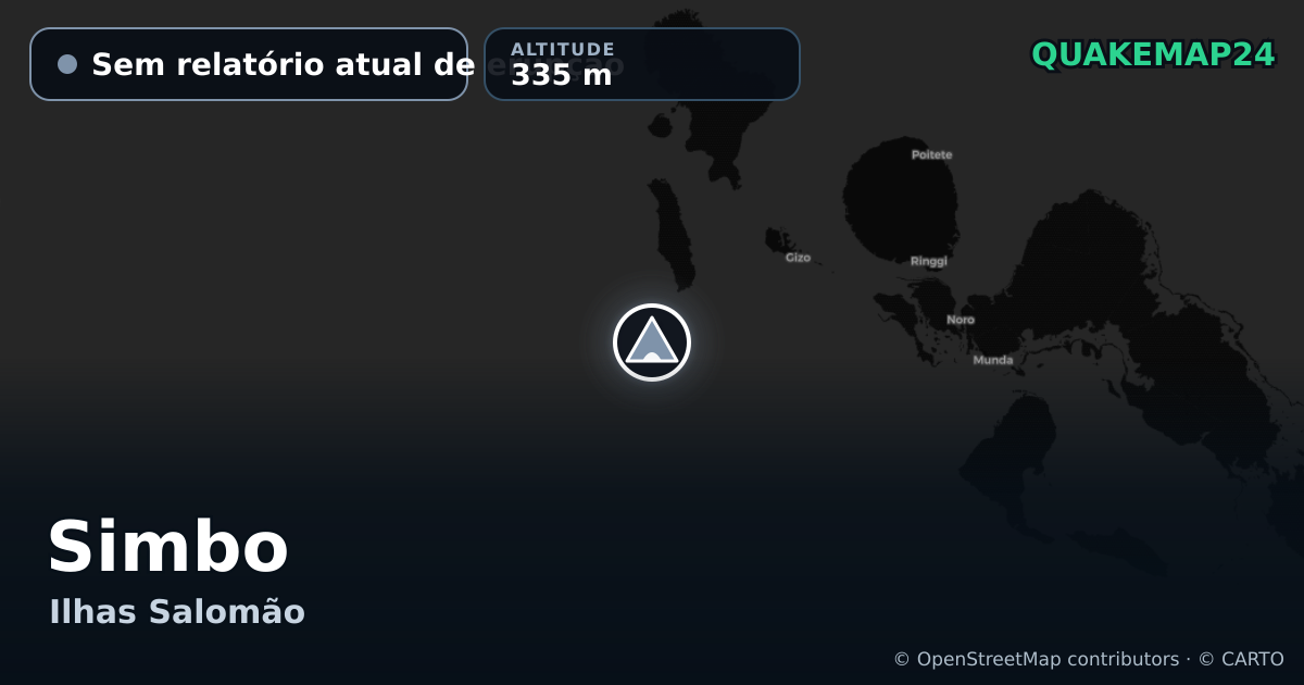 Simbo · Sem relatório atual de erupção · 335 m