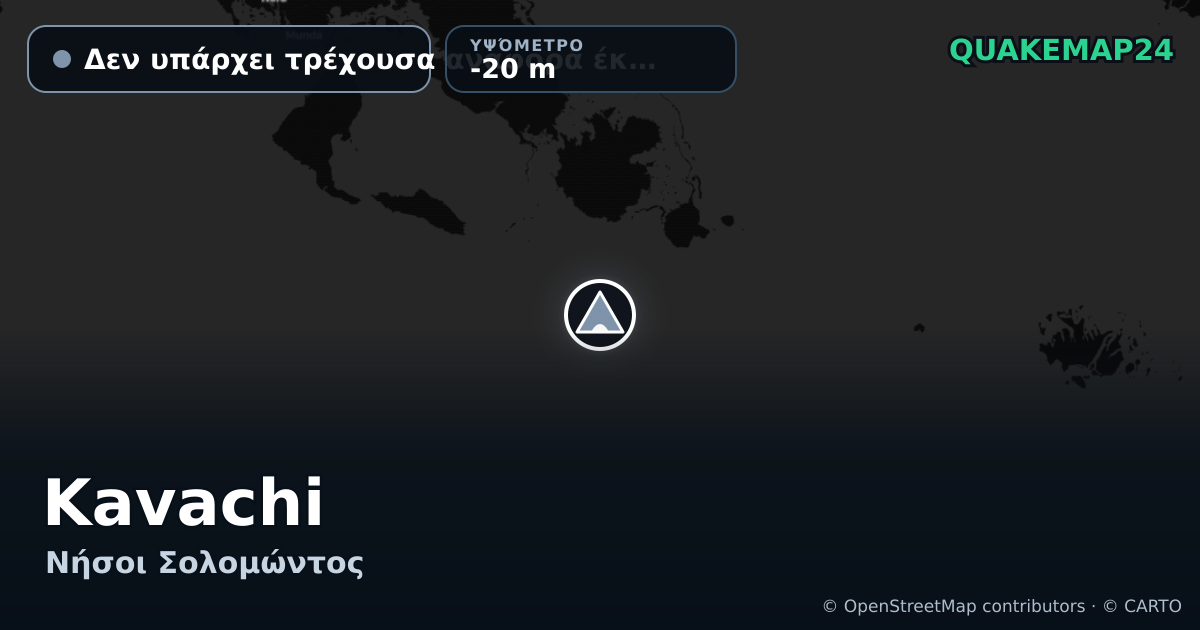 Kavachi · Δεν υπάρχει τρέχουσα αναφορά έκρηξης · -20 m