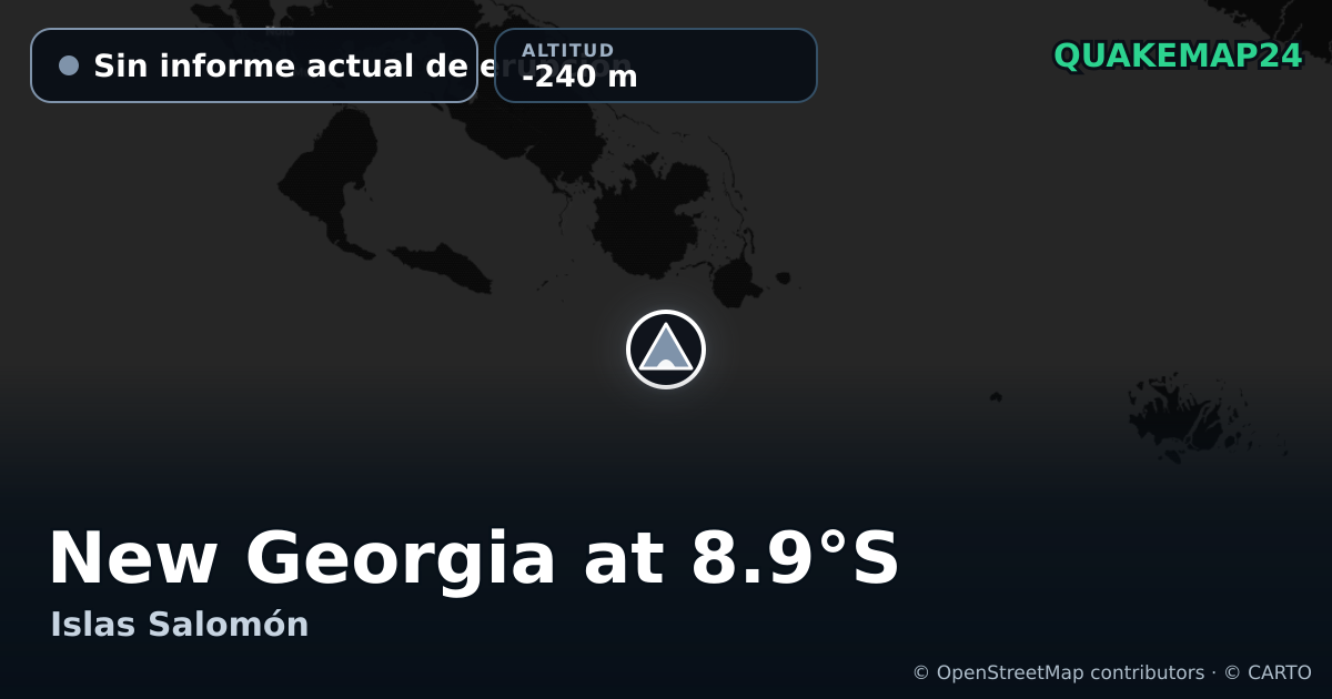 New Georgia at 8.9°S · Sin informe actual de erupción · -240 m