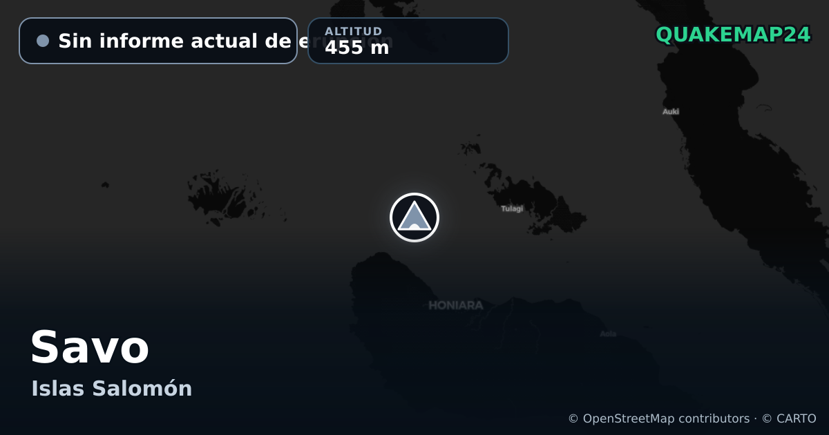 Savo · Sin informe actual de erupción · 455 m