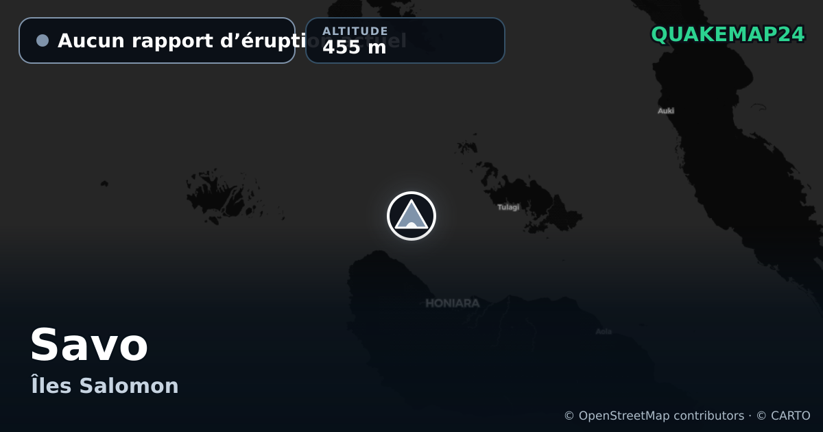 Savo · Aucun rapport d’éruption actuel · 455 m