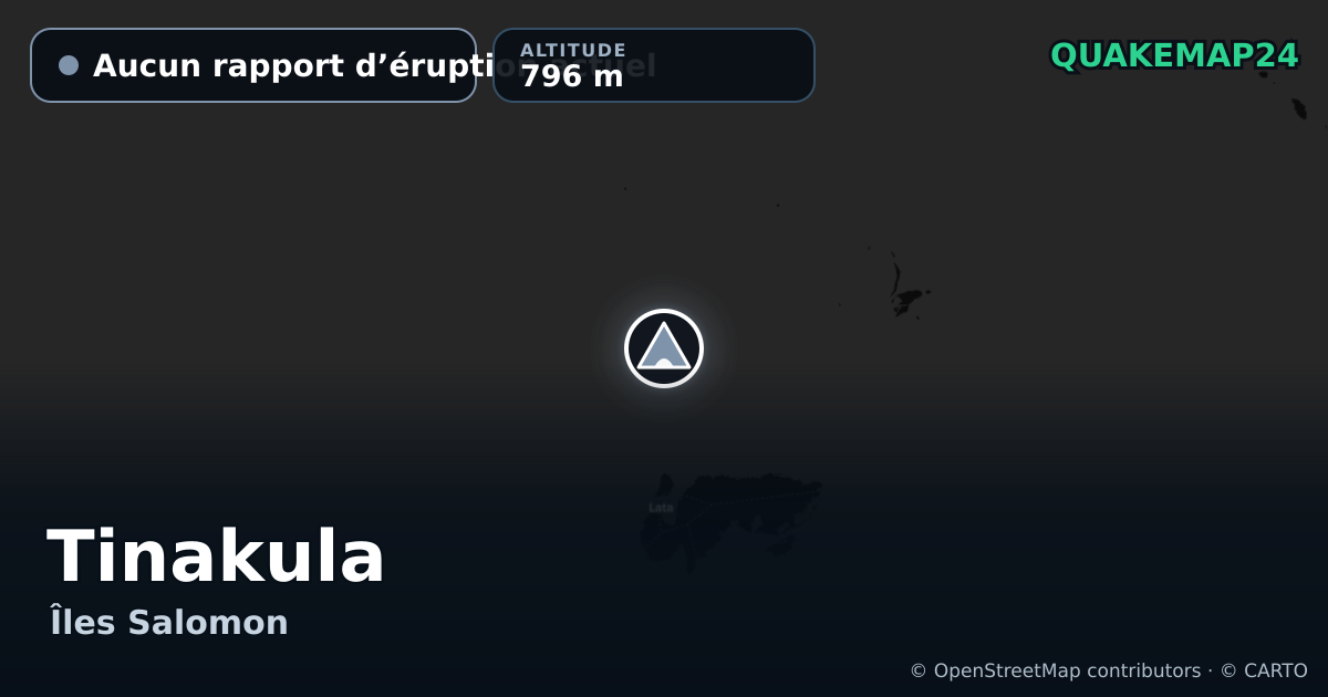 Tinakula · Aucun rapport d’éruption actuel · 796 m