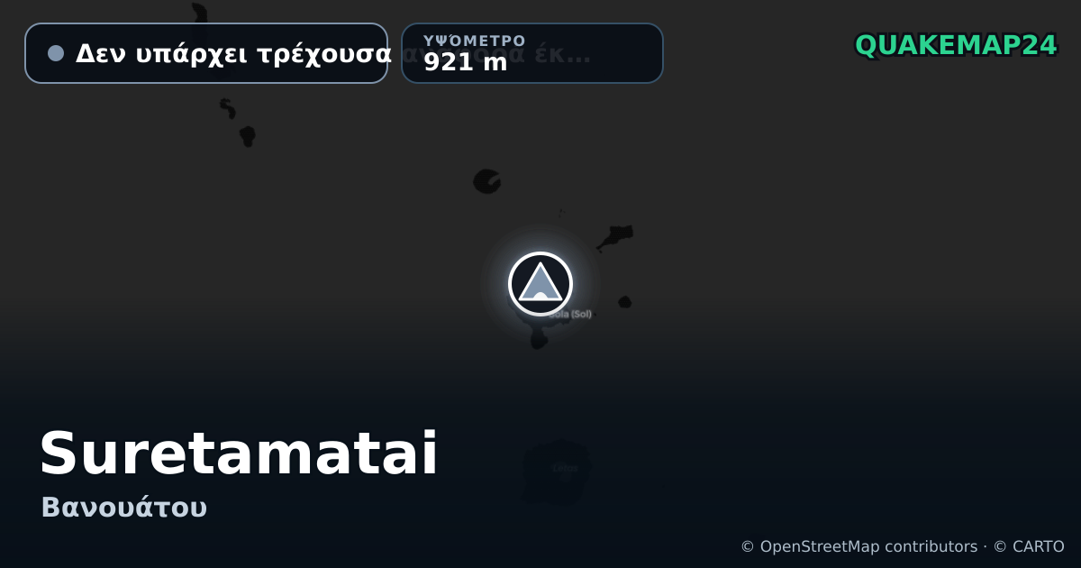 Suretamatai · Δεν υπάρχει τρέχουσα αναφορά έκρηξης · 921 m