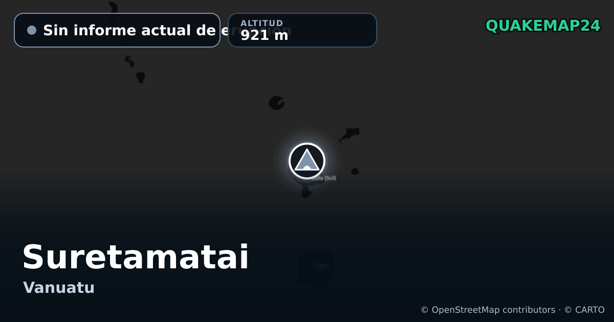 Suretamatai · Sin informe actual de erupción · 921 m