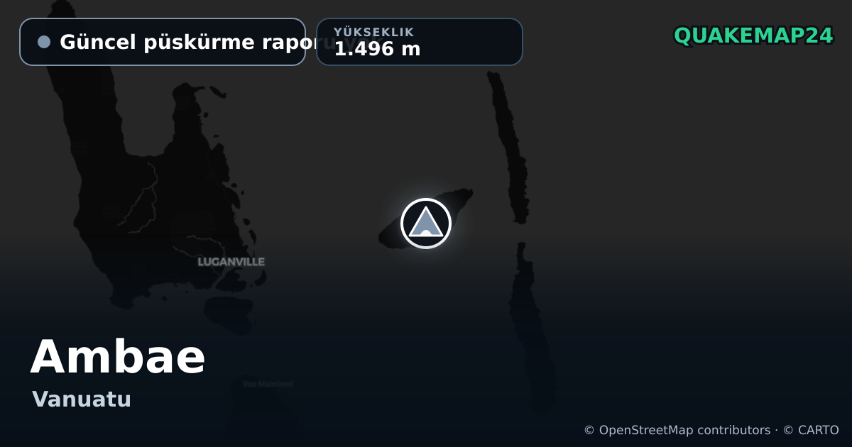 Ambae · Güncel püskürme raporu yok · 1.496 m
