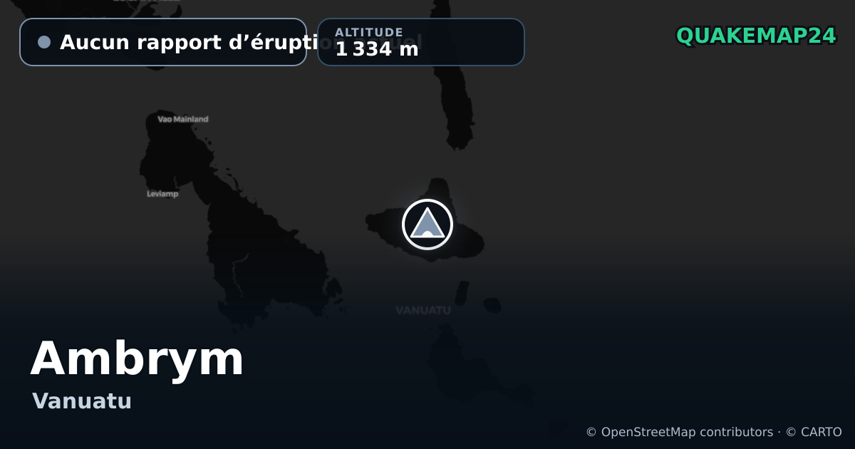 Ambrym · Aucun rapport d’éruption actuel · 1 334 m
