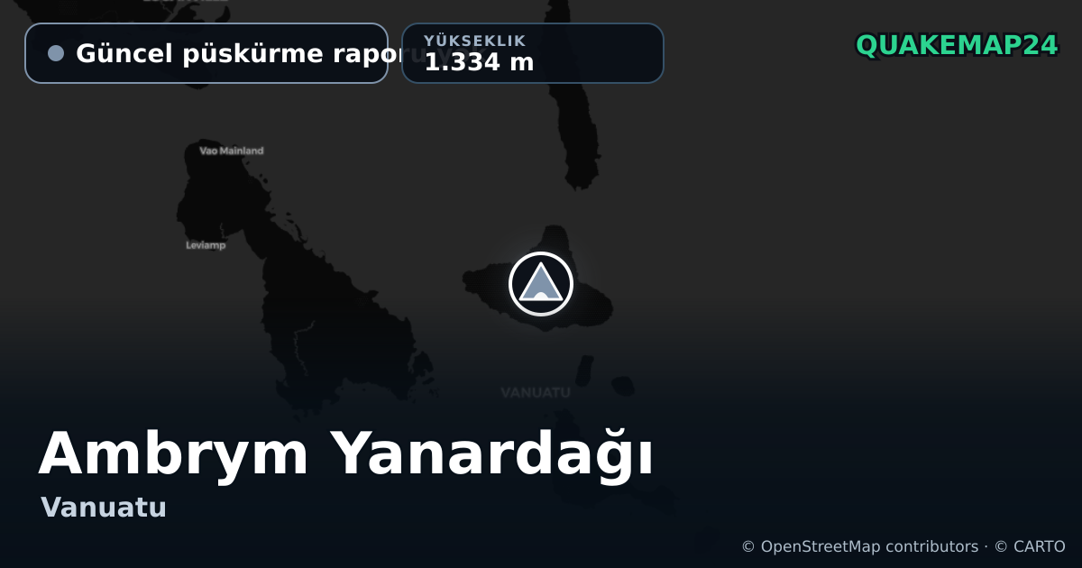 Ambrym Yanardağı · Güncel püskürme raporu yok · 1.334 m