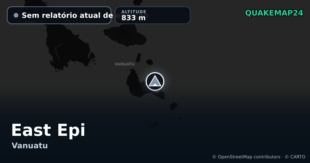 East Epi · Sem relatório atual de erupção · 833 m