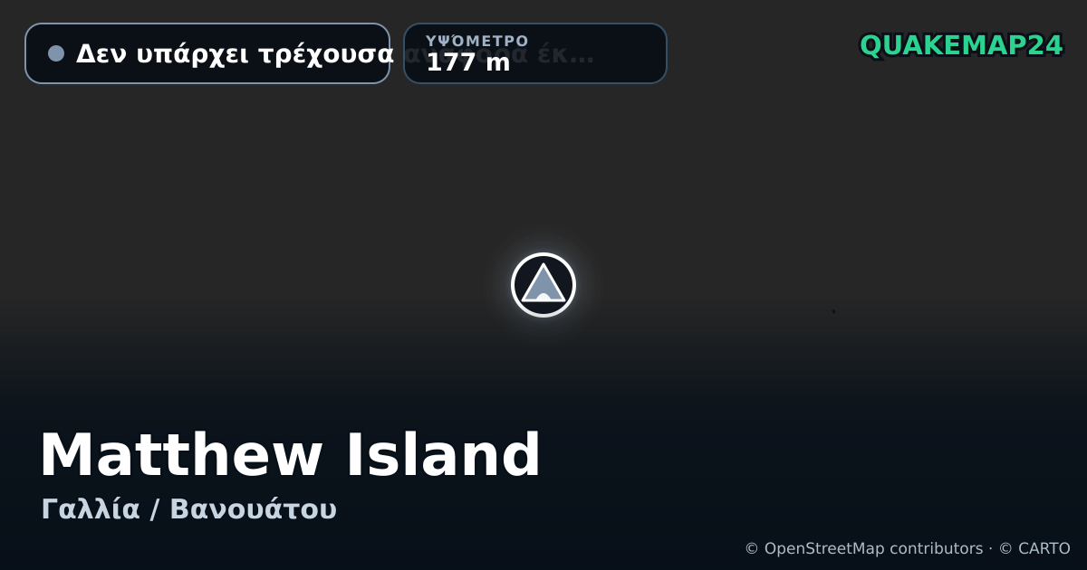 Matthew Island · Δεν υπάρχει τρέχουσα αναφορά έκρηξης · 177 m