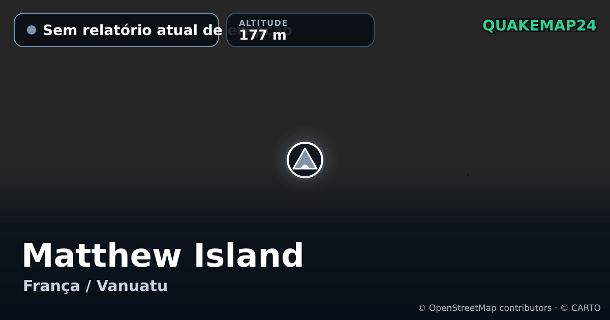 Matthew Island · Sem relatório atual de erupção · 177 m