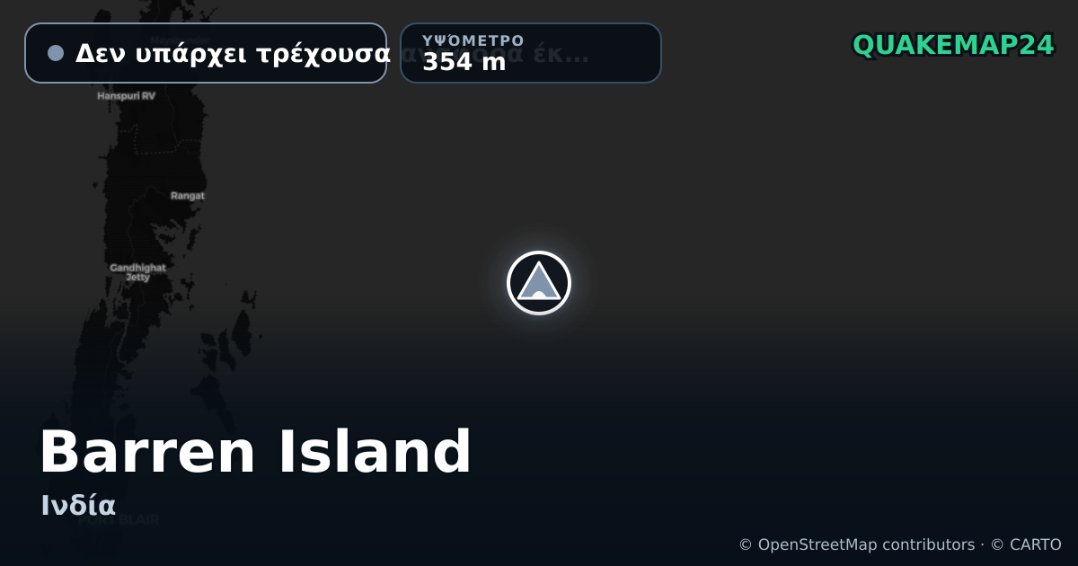 Barren Island · Δεν υπάρχει τρέχουσα αναφορά έκρηξης · 354 m