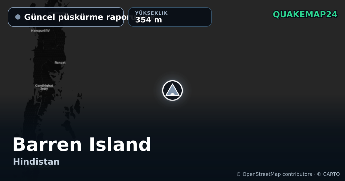 Barren Island · Güncel püskürme raporu yok · 354 m