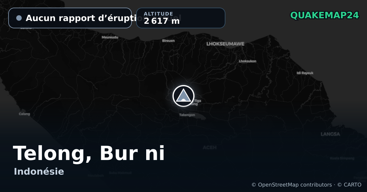 Telong, Bur ni · Aucun rapport d’éruption actuel · 2 617 m