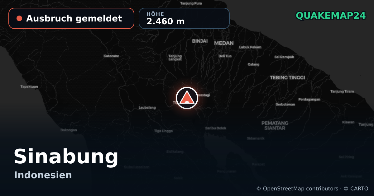 Sinabung · Ausbruch gemeldet · 2.460 m