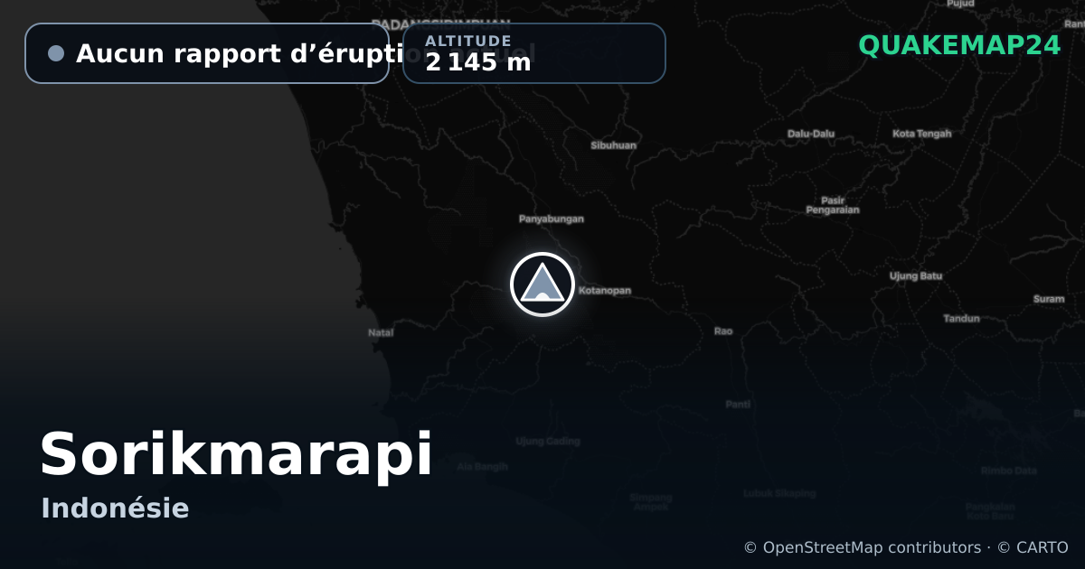 Sorikmarapi · Aucun rapport d’éruption actuel · 2 145 m