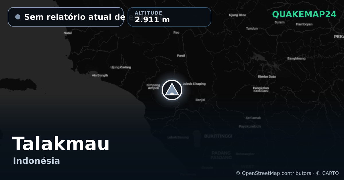 Talakmau · Sem relatório atual de erupção · 2.911 m