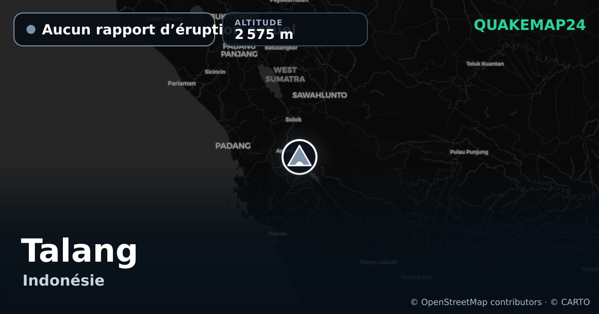 Talang · Aucun rapport d’éruption actuel · 2 575 m