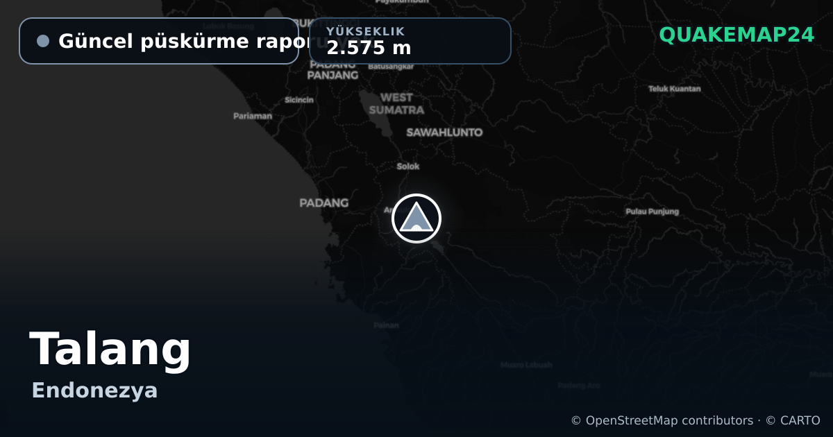 Talang · Güncel püskürme raporu yok · 2.575 m