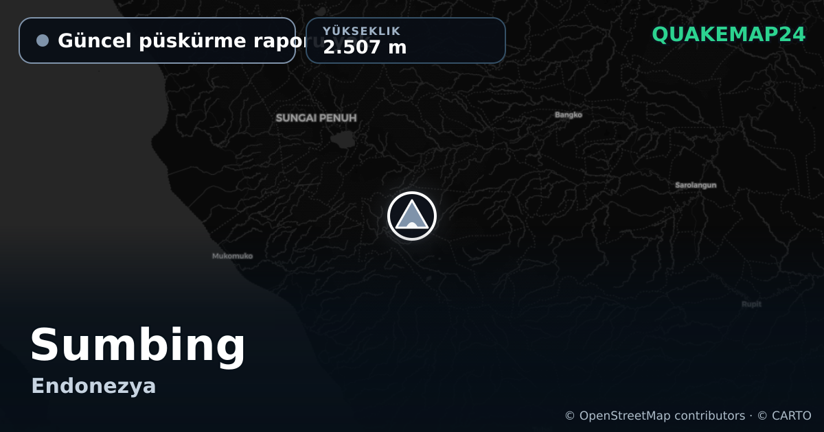 Sumbing · Güncel püskürme raporu yok · 2.507 m