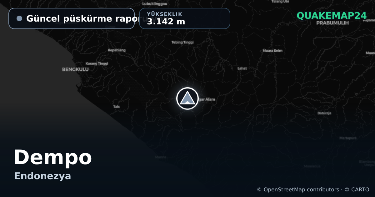 Dempo · Güncel püskürme raporu yok · 3.142 m