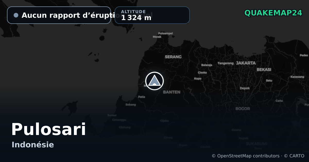 Pulosari · Aucun rapport d’éruption actuel · 1 324 m