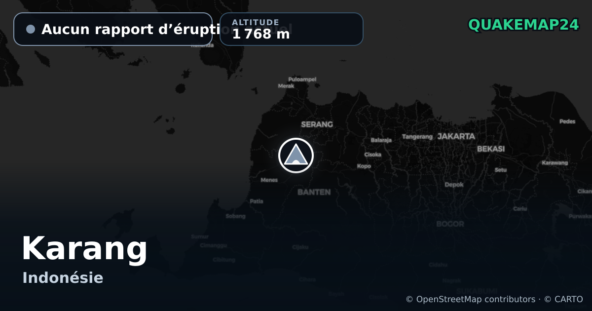 Karang · Aucun rapport d’éruption actuel · 1 768 m
