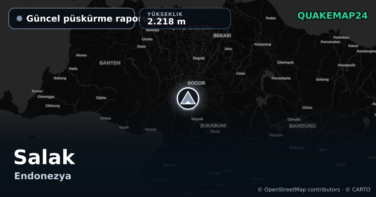 Salak · Güncel püskürme raporu yok · 2.218 m