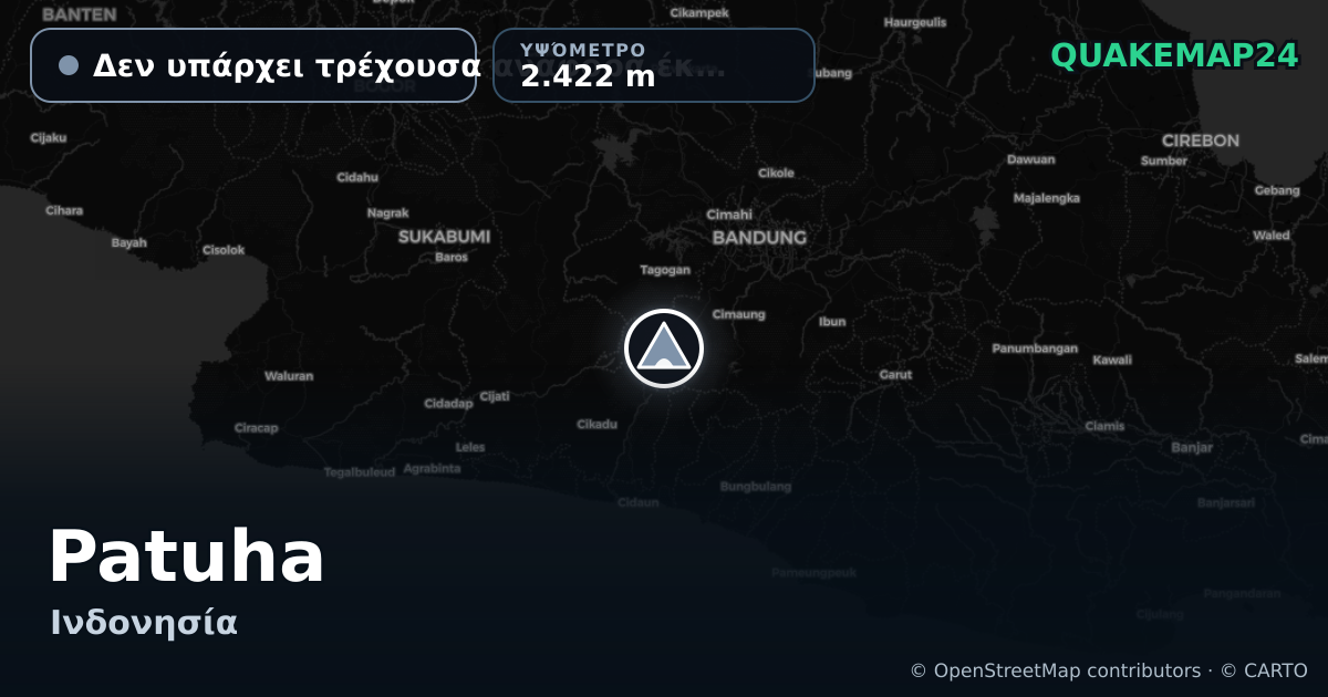 Patuha · Δεν υπάρχει τρέχουσα αναφορά έκρηξης · 2.422 m