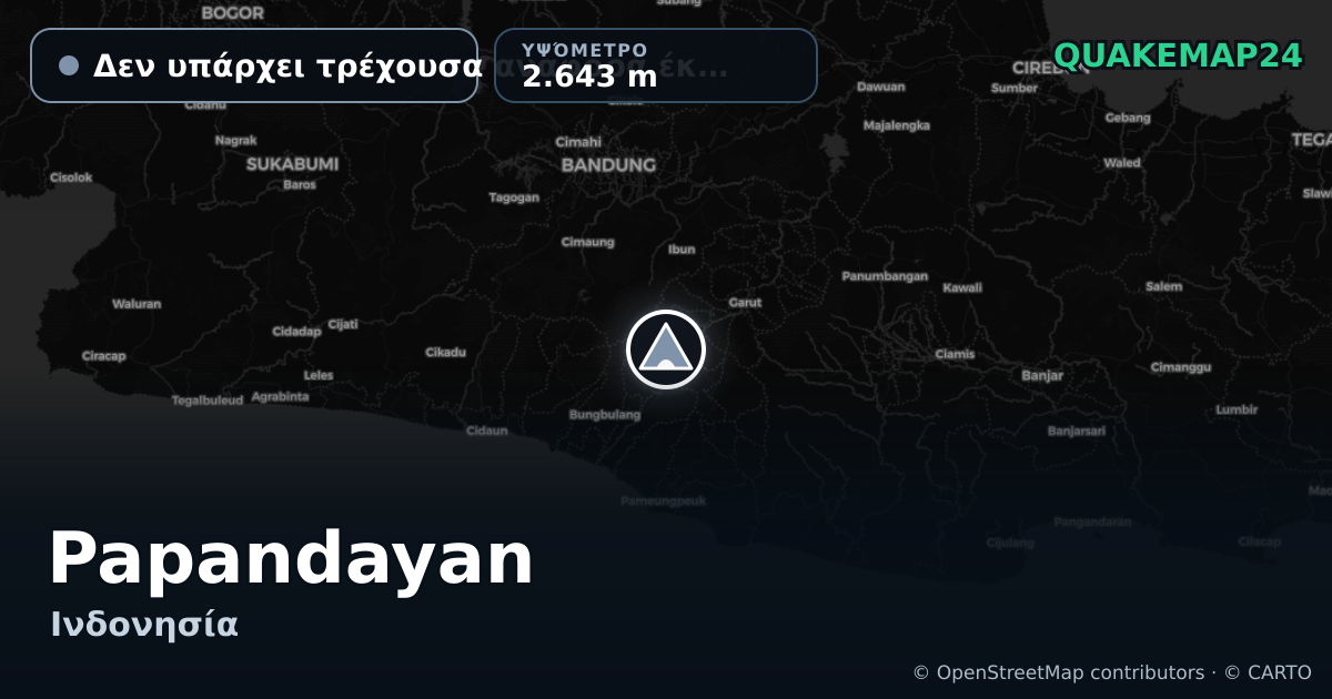 Papandayan · Δεν υπάρχει τρέχουσα αναφορά έκρηξης · 2.643 m