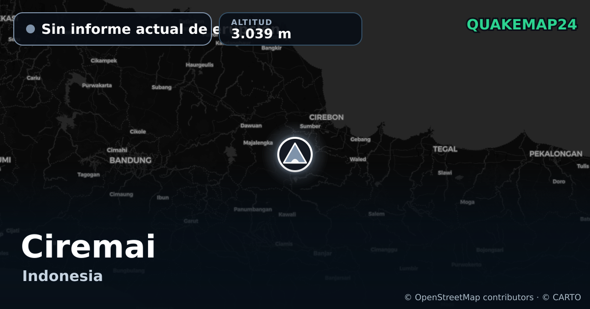 Ciremai · Sin informe actual de erupción · 3.039 m