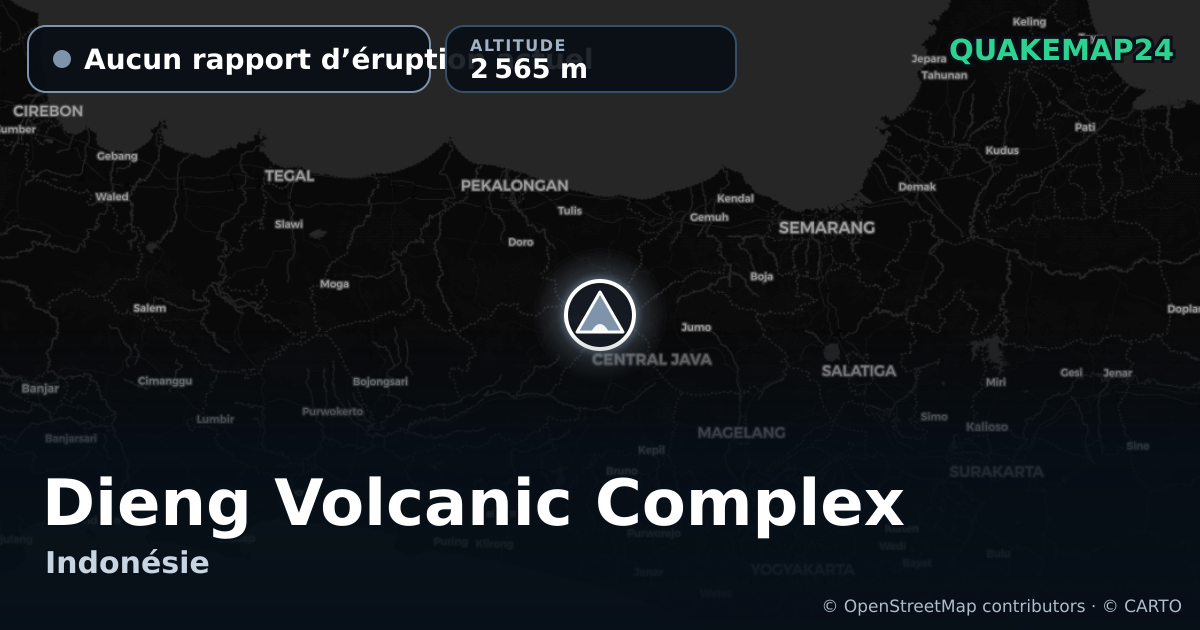 Dieng Volcanic Complex · Aucun rapport d’éruption actuel · 2 565 m