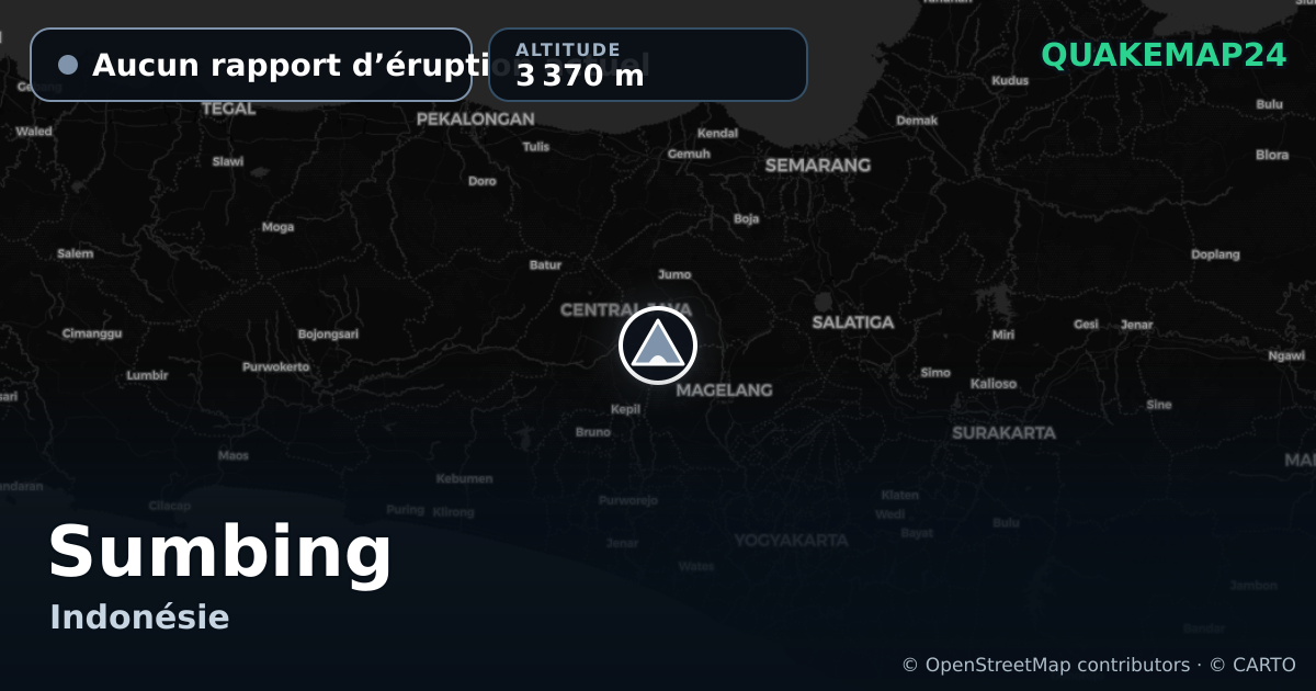 Sumbing · Aucun rapport d’éruption actuel · 3 370 m