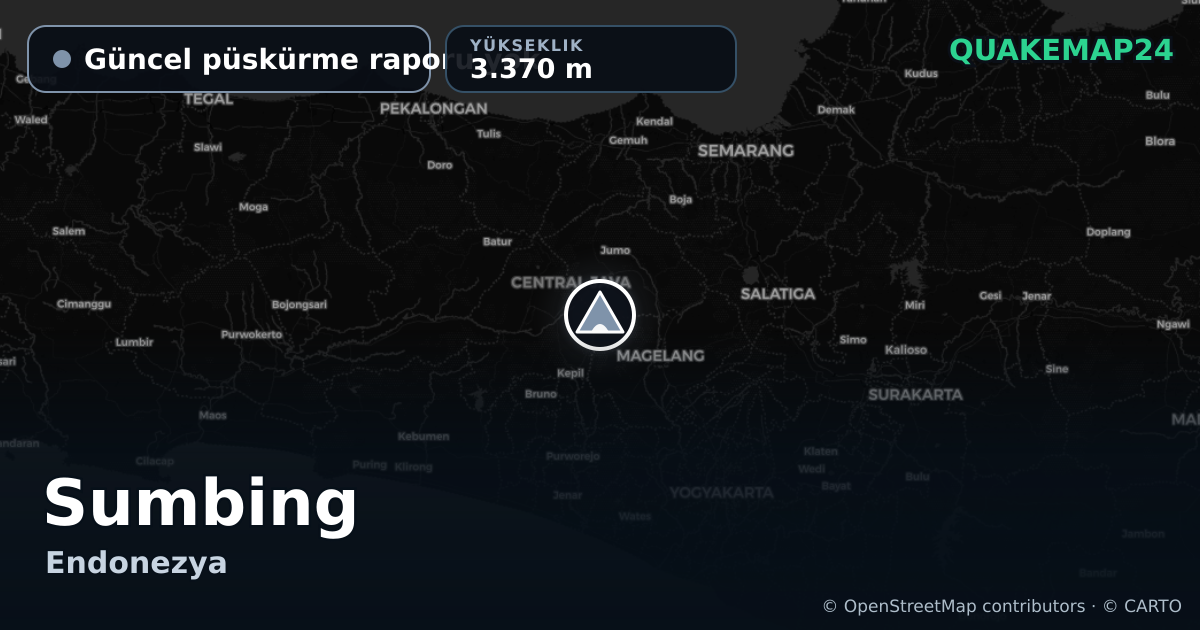Sumbing · Güncel püskürme raporu yok · 3.370 m