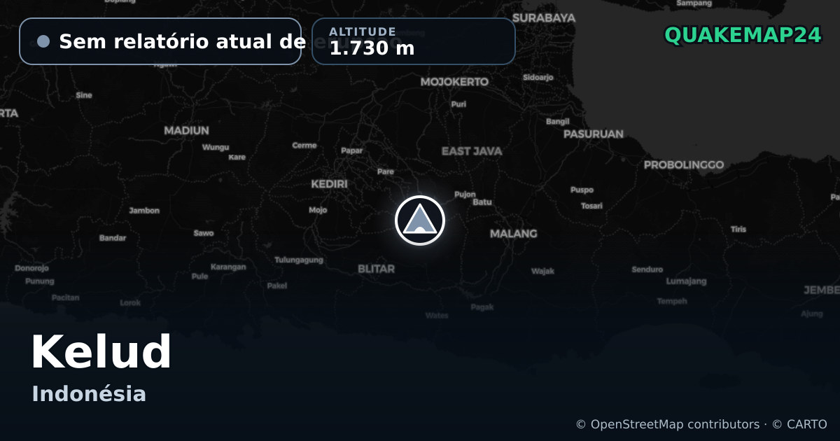 Kelud · Sem relatório atual de erupção · 1.730 m