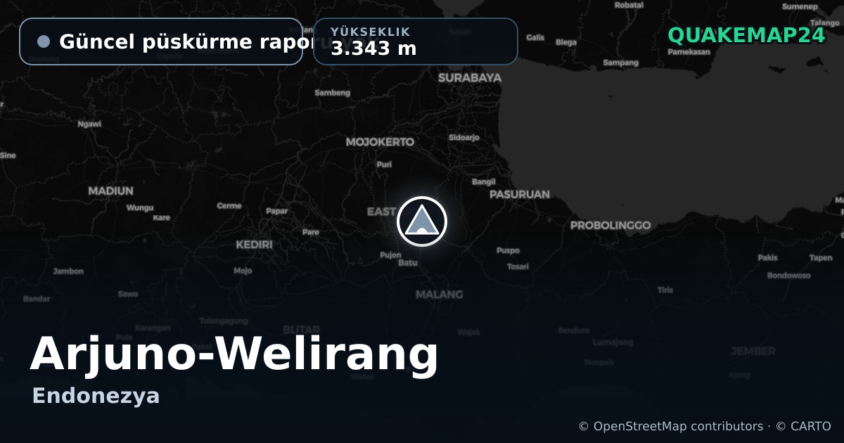 Arjuno-Welirang · Güncel püskürme raporu yok · 3.343 m