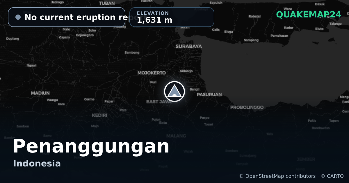 Penanggungan · No current eruption report · 1,631 m