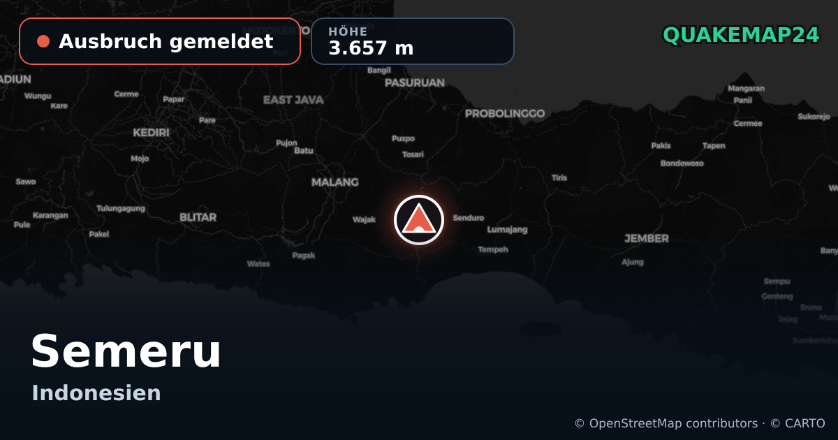 Semeru · Ausbruch gemeldet · 3.657 m