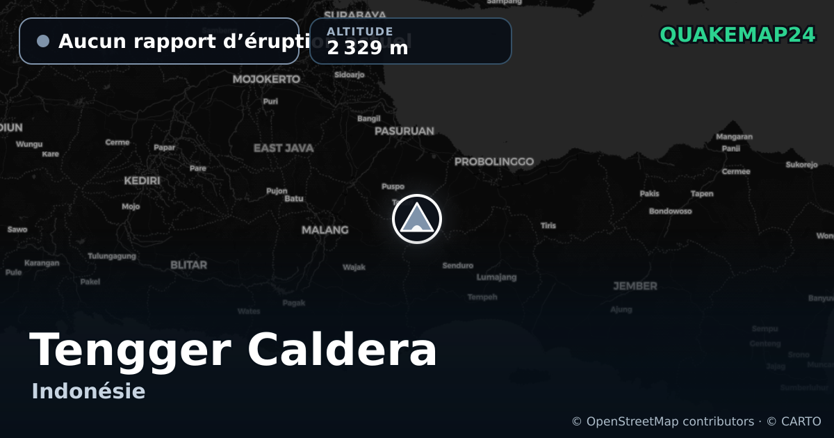 Tengger Caldera · Aucun rapport d’éruption actuel · 2 329 m