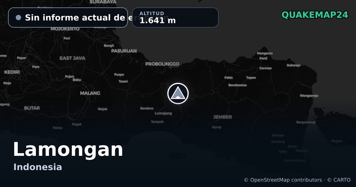 Lamongan · Sin informe actual de erupción · 1.641 m