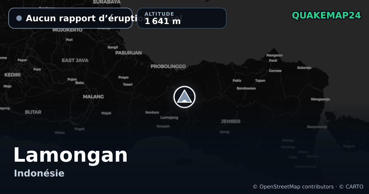 Lamongan · Aucun rapport d’éruption actuel · 1 641 m