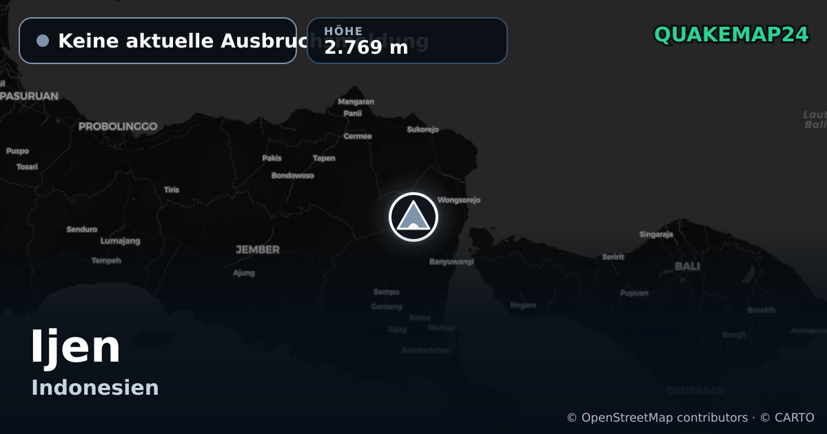 Ijen · Keine aktuelle Ausbruchsmeldung · 2.769 m