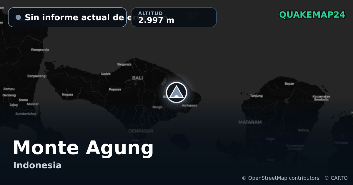 Monte Agung · Sin informe actual de erupción · 2.997 m