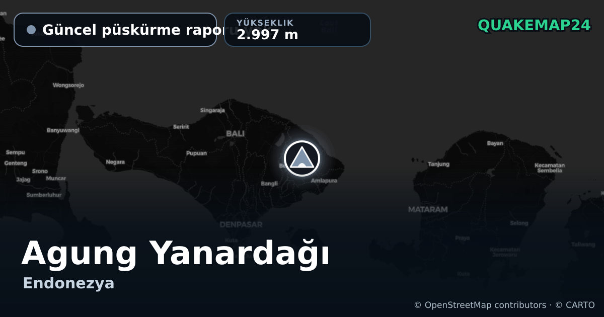 Agung Yanardağı · Güncel püskürme raporu yok · 2.997 m