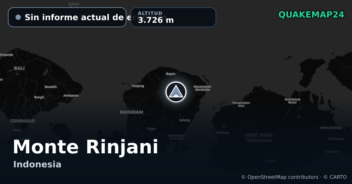 Monte Rinjani · Sin informe actual de erupción · 3.726 m