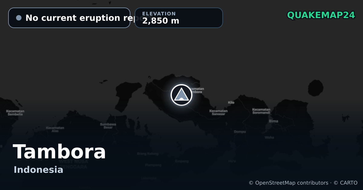 Tambora · No current eruption report · 2,850 m