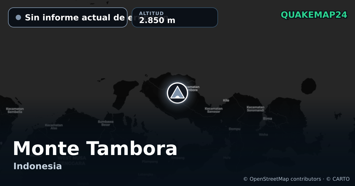 Monte Tambora · Sin informe actual de erupción · 2.850 m