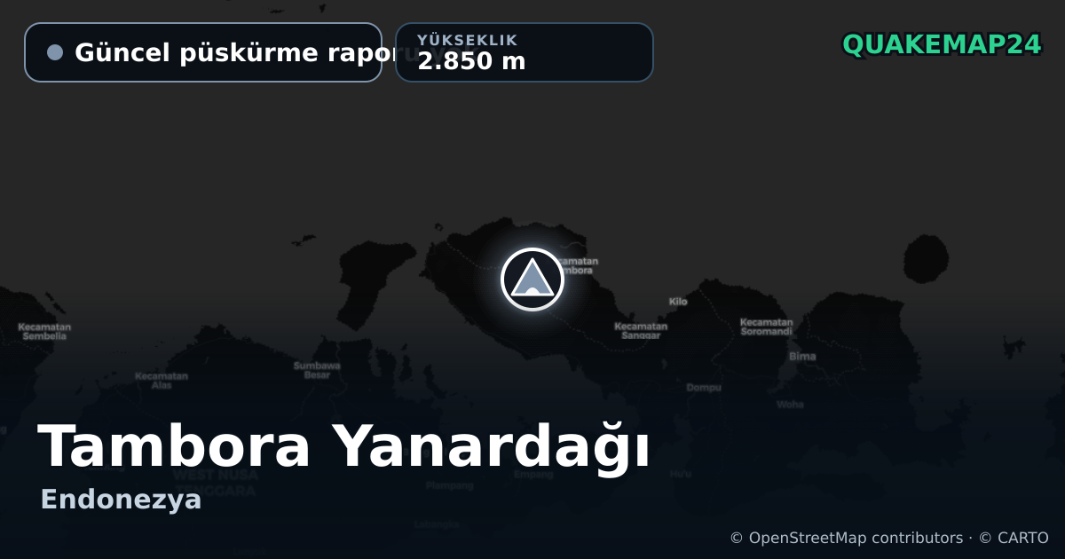 Tambora Yanardağı · Güncel püskürme raporu yok · 2.850 m