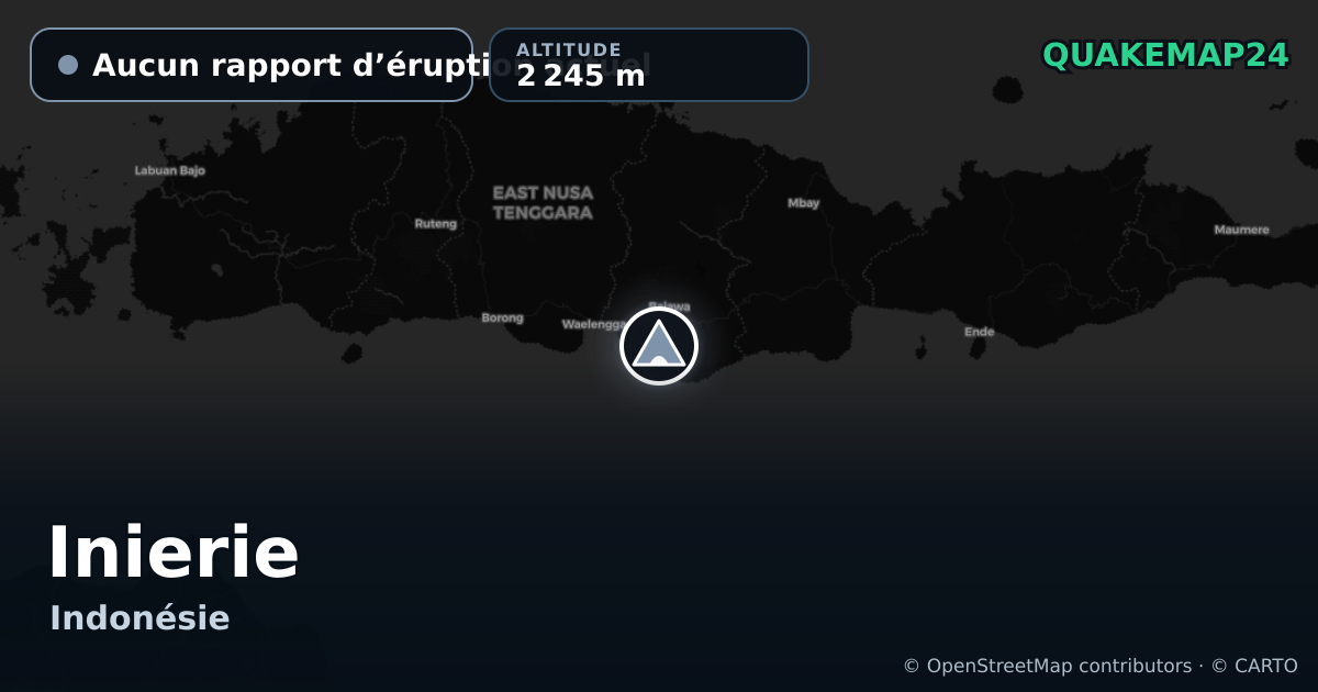 Inierie · Aucun rapport d’éruption actuel · 2 245 m