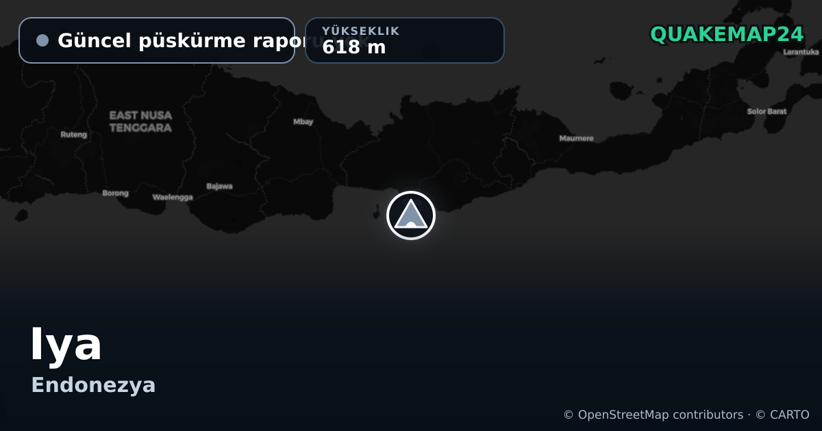 Iya · Güncel püskürme raporu yok · 618 m